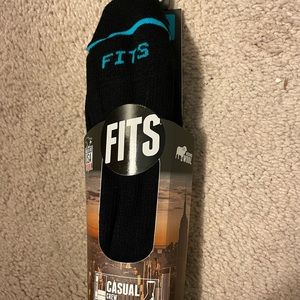 FITS merino wool socks new in packaging. Black. Size men’s 10.5-12.5. 6 pairs